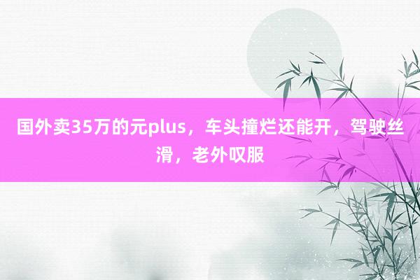 国外卖35万的元plus，车头撞烂还能开，驾驶丝滑，老外叹服