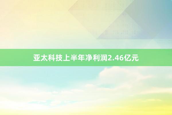 亚太科技上半年净利润2.46亿元