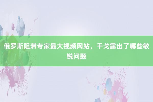 俄罗斯阻滞专家最大视频网站，干戈露出了哪些敏锐问题