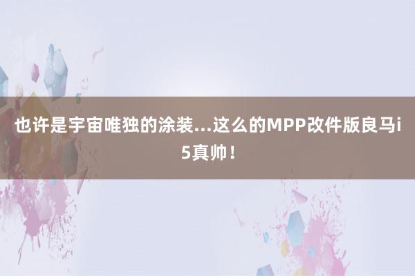 也许是宇宙唯独的涂装...这么的MPP改件版良马i5真帅！