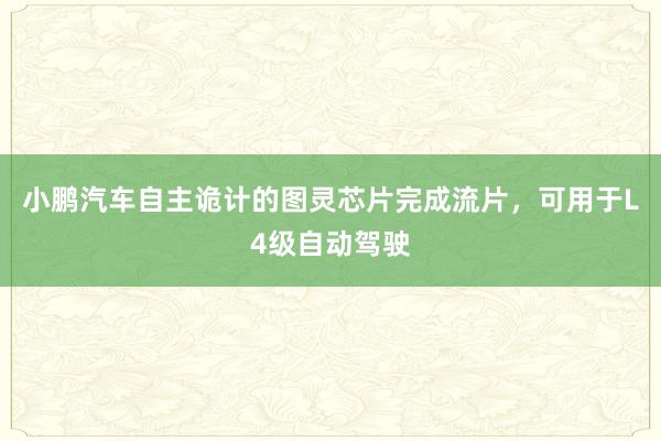 小鹏汽车自主诡计的图灵芯片完成流片，可用于L4级自动驾驶