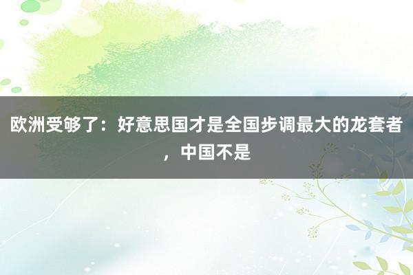 欧洲受够了：好意思国才是全国步调最大的龙套者，中国不是