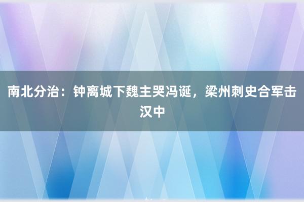 南北分治：钟离城下魏主哭冯诞，梁州刺史合军击汉中