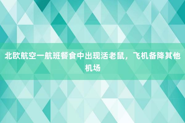 北欧航空一航班餐食中出现活老鼠，飞机备降其他机场